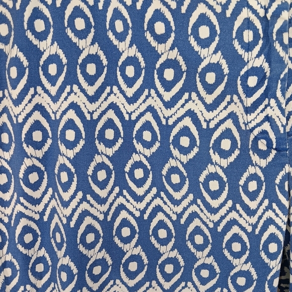 Ann Taylor Womens Carnegie Crop Pants Blue Geometric Mid Rise Skinny Size 8 - Picture 6 of 6